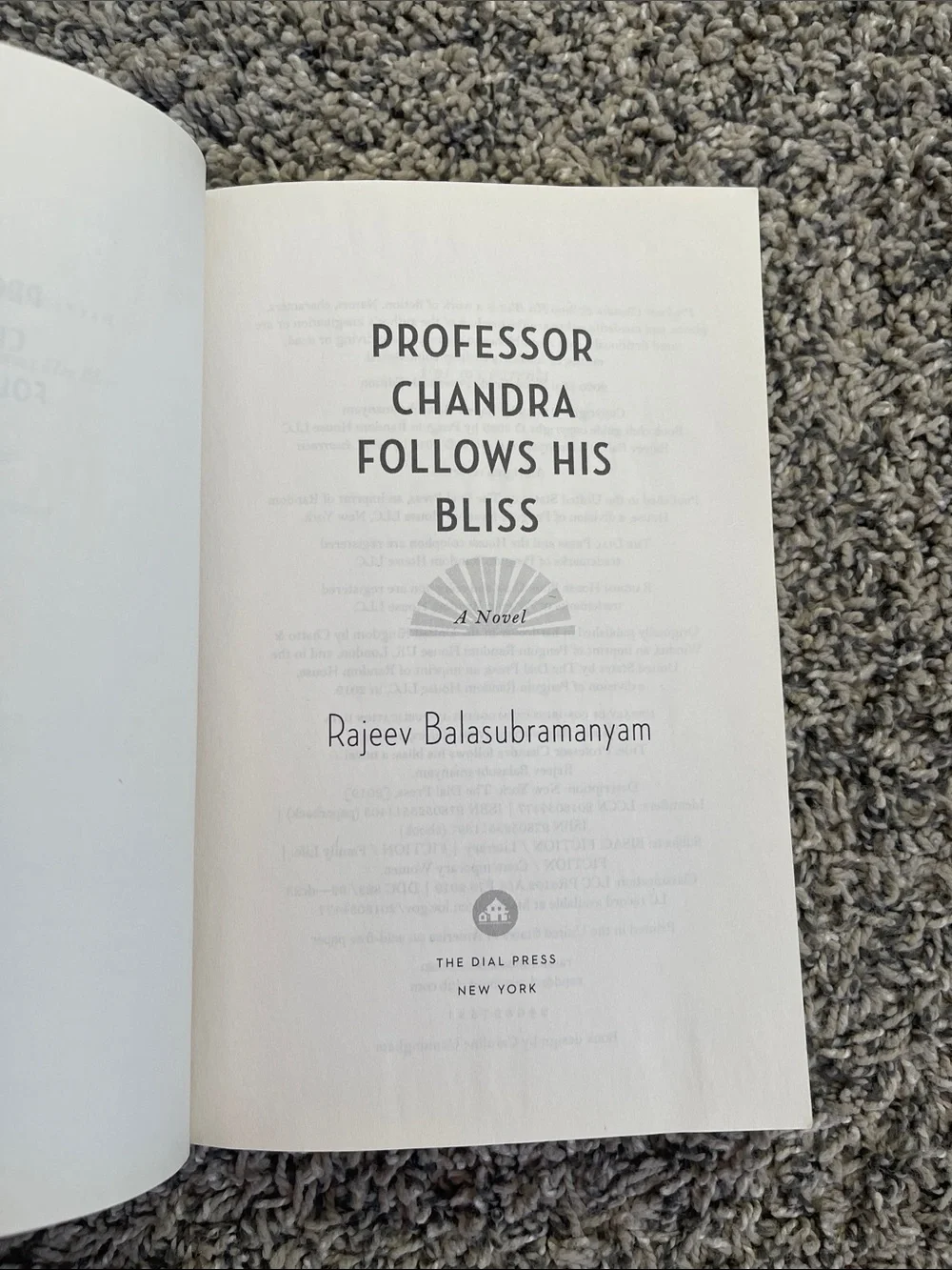 Book: professor Chandra follows his Bliss by Rajeev Balasubramanyam